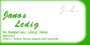 janos ledig business card